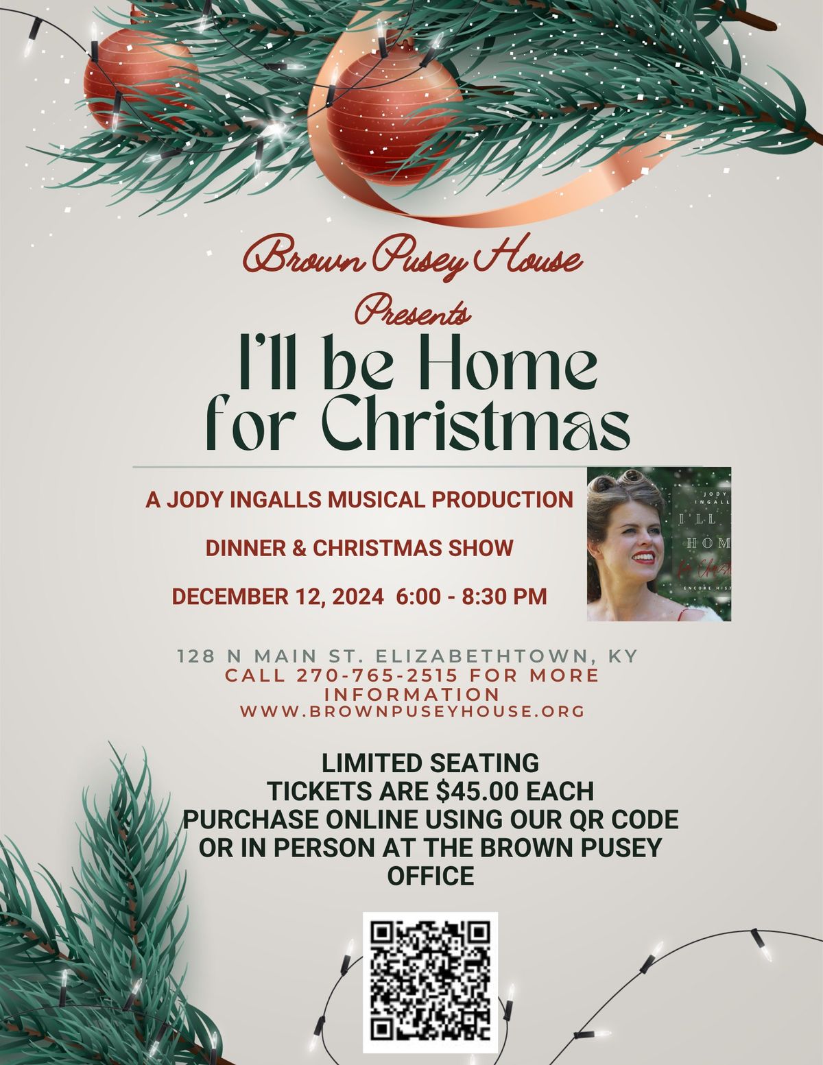 I'll Be Home for Christmas -A Jody Ingalls Musical Production - Dinner & Show