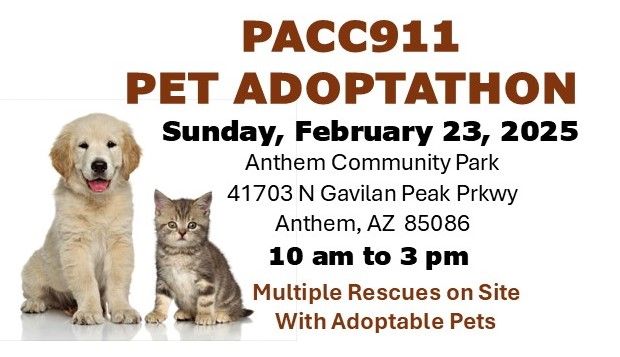 PACC911 Pet Adoptathon at Anthem Community Park