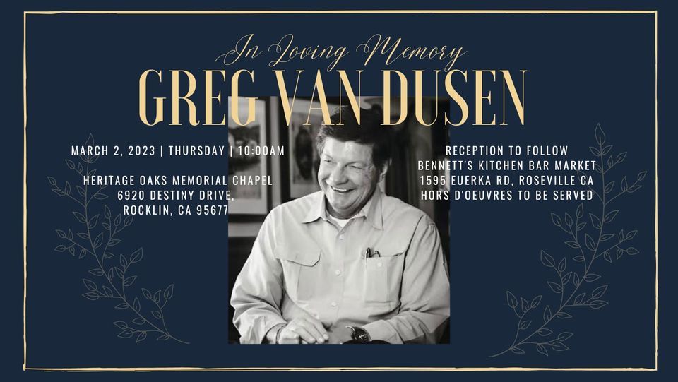 Memorial Service for Greg Van Dusen