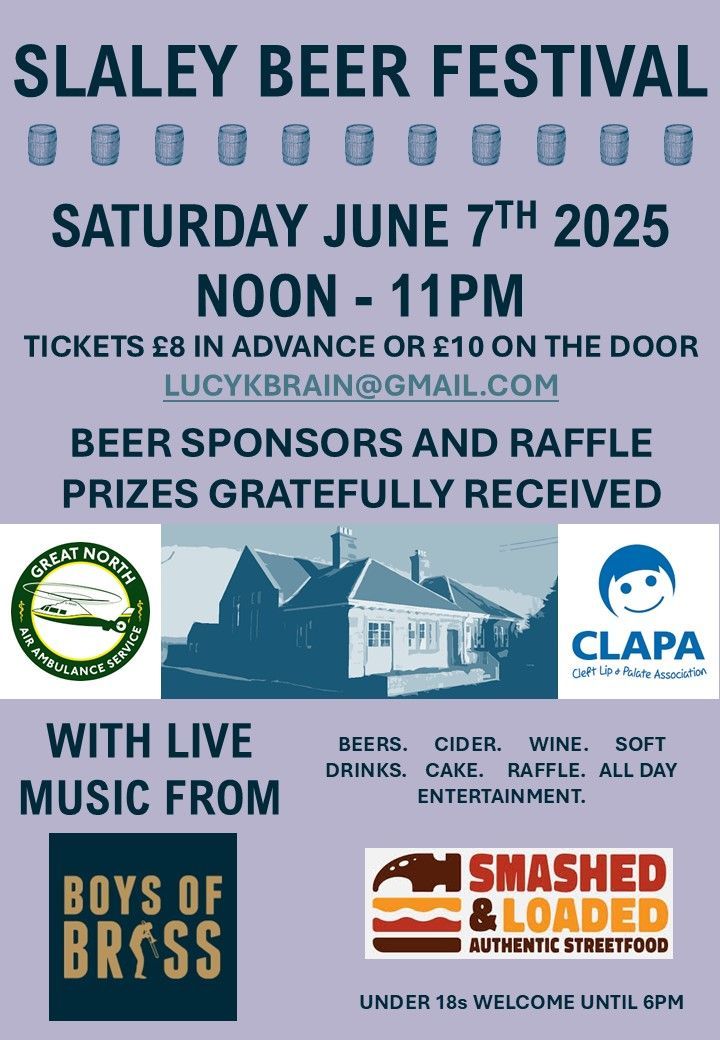 Slaley Commemoration Hall Beer Festival fundraiser 