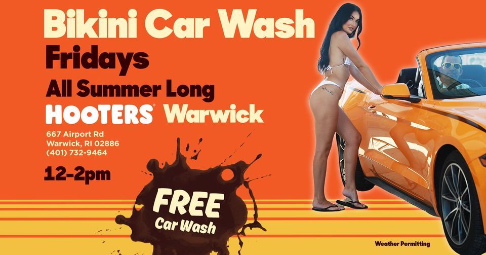 Bikini Car Wash, Hooters of Warwick, 15 July 2022