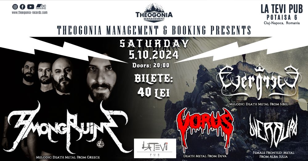 AMONGRUINS x EVERGREED x VORUS x OVERBURN| Cluj-Napoca @ La Tevi