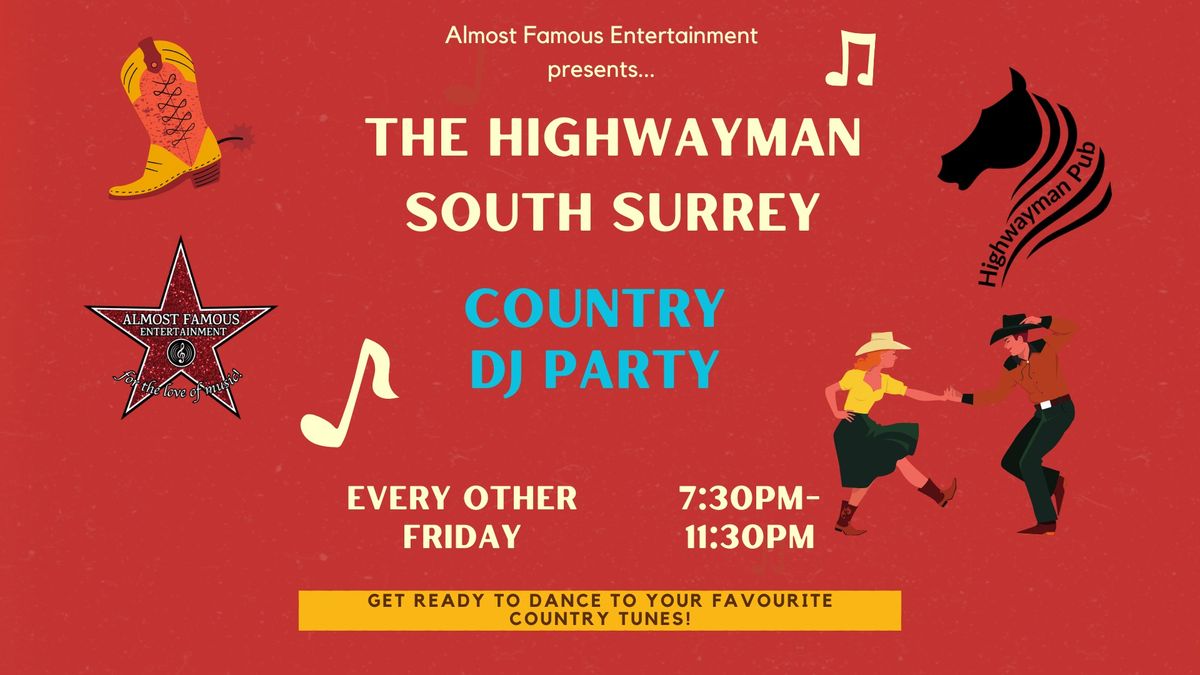 Country DJ Party Fridays at The Highwayman South Surrey