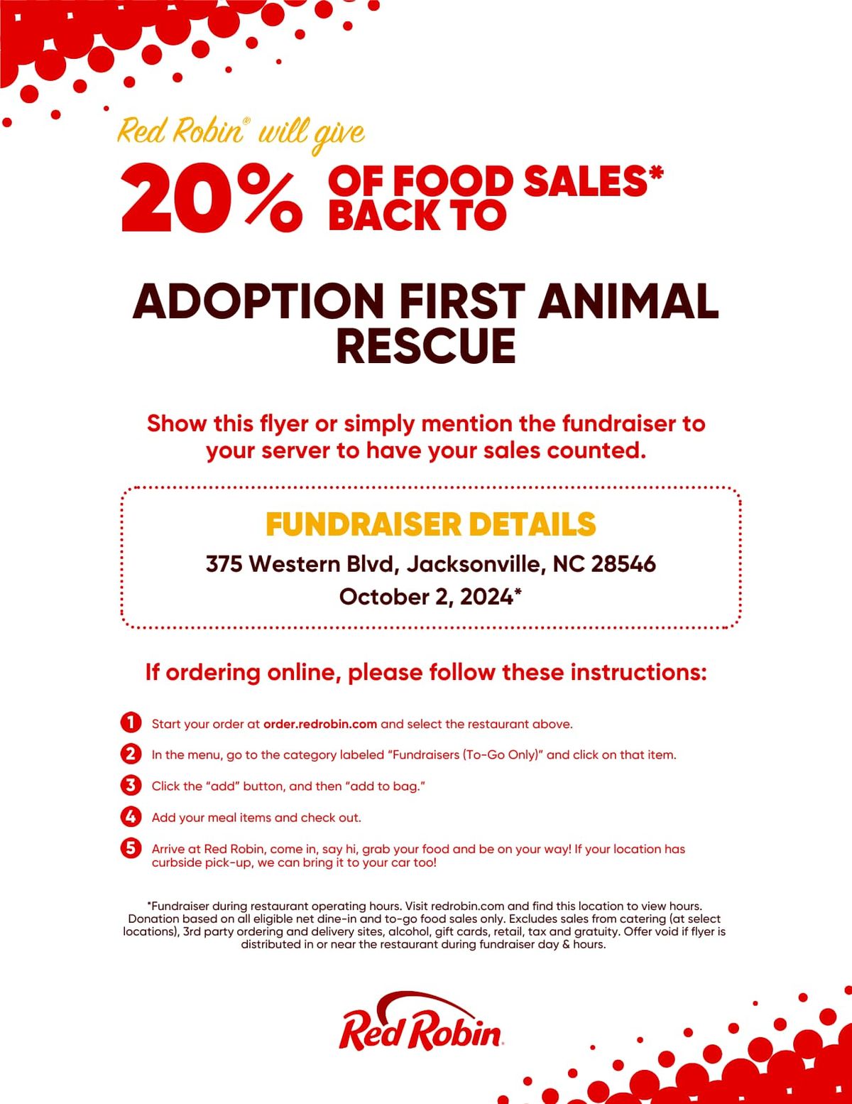 Red Robin fundraiser for Adoption First!!!