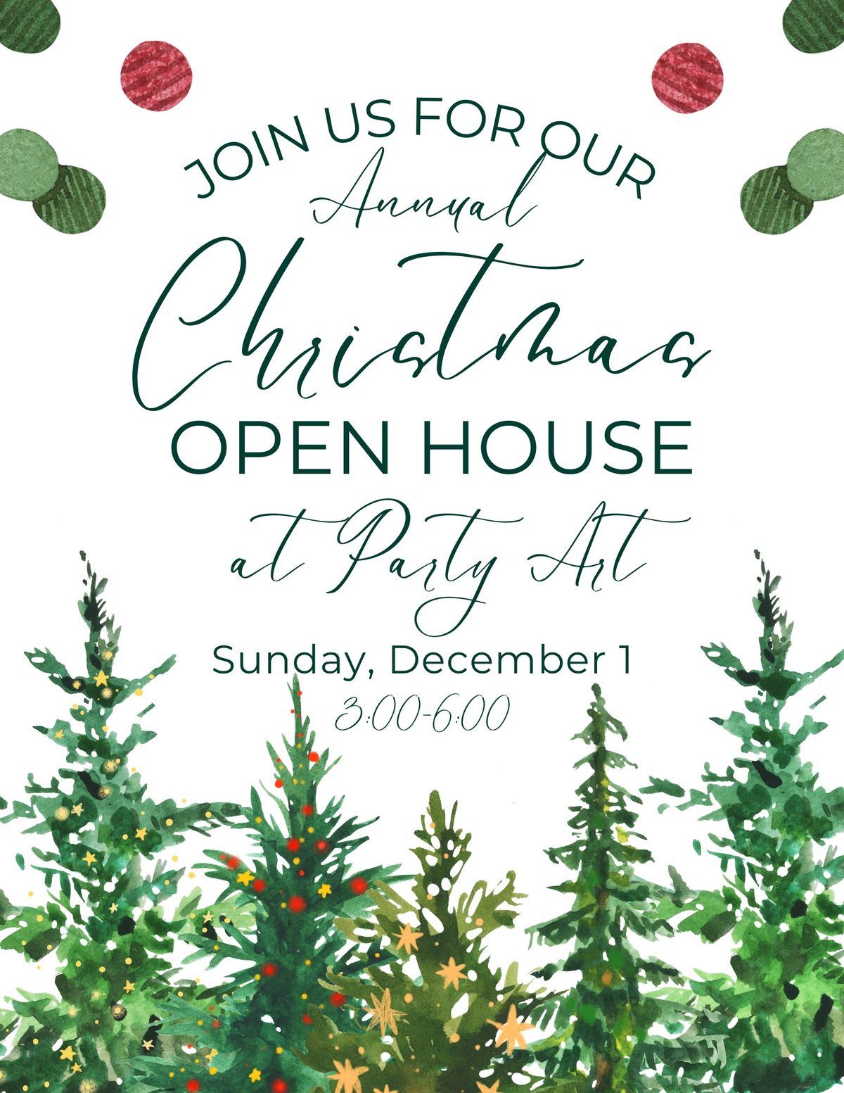 Party Art Christmas Open House!! 