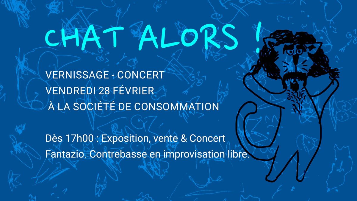 Vernissage de Chat Alors !  Concert  - Fantazio. Contrebasse 