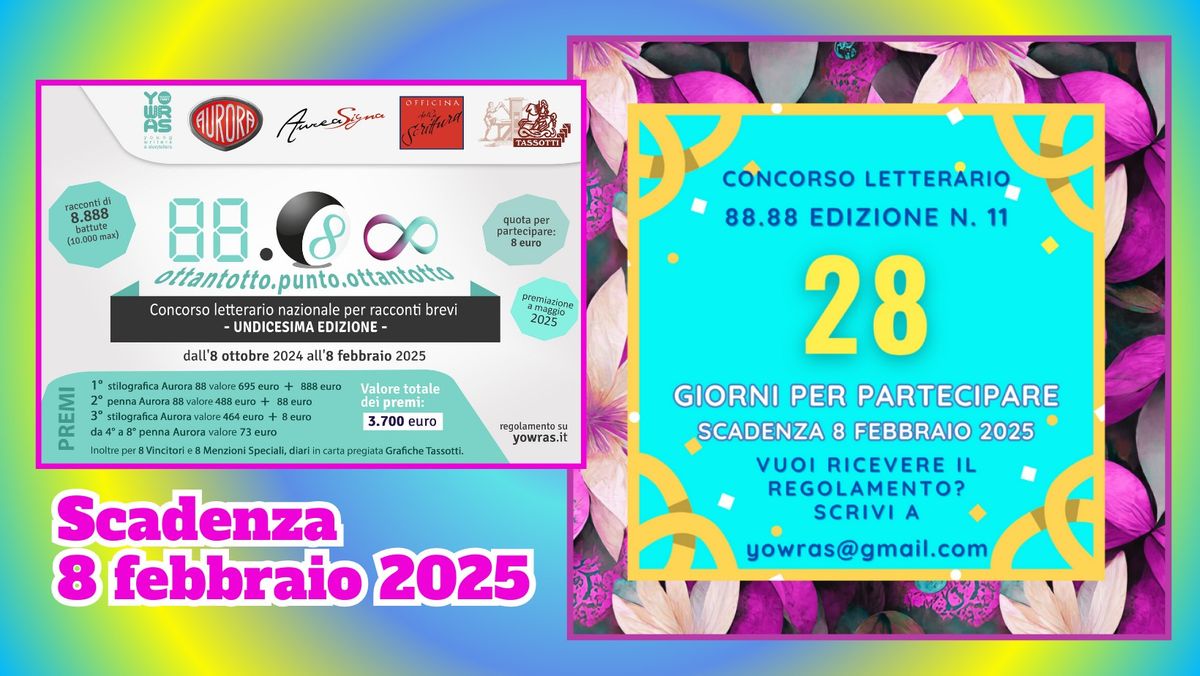 Concorso 88.88 undicesima edizione - scadenza 8 febbraio 2025