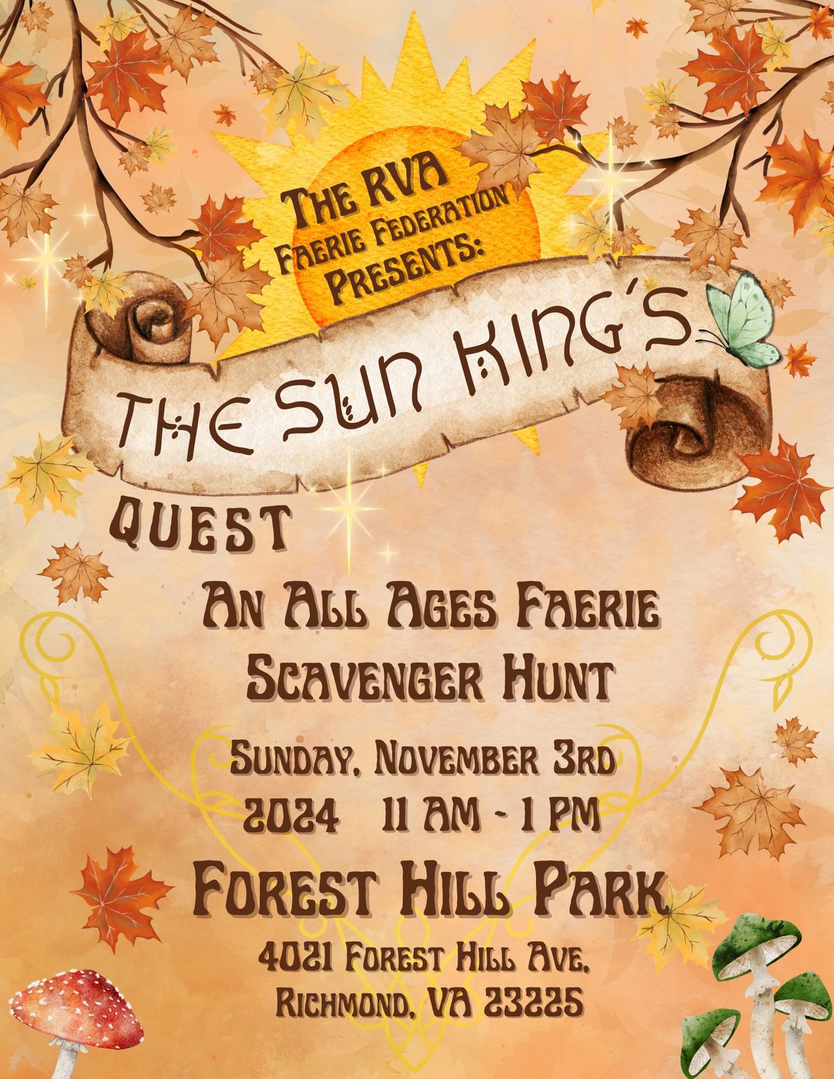 RVA Faerie Federation Presents: The Sun King\u2019s Quest \u2014 An All Ages Faerie Scavenger Hunt