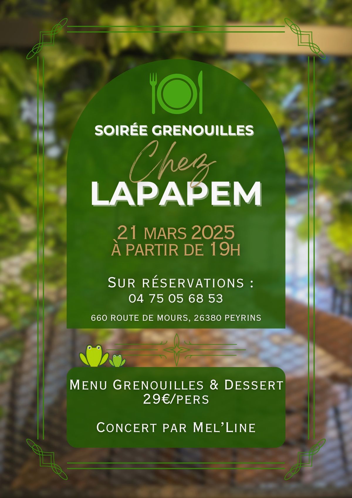 Soir\u00e9e Grenouilles Chez LAPAPEM