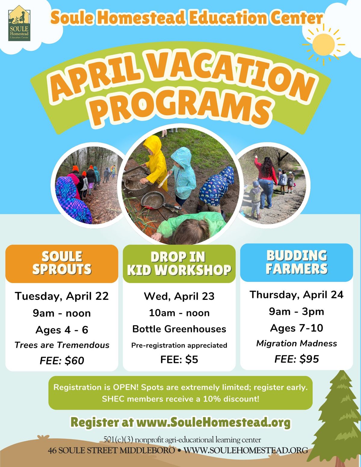 April Vacation Programs at Soule Homestead