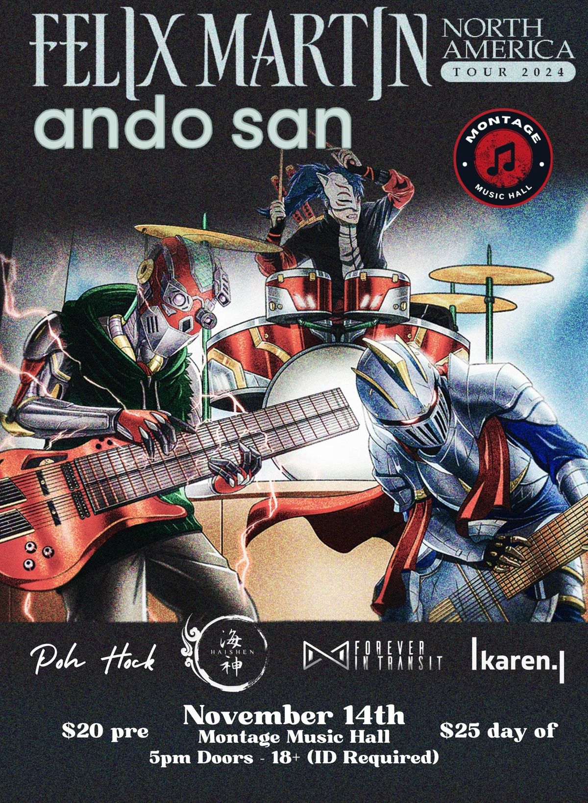 Felix Martin & Ando San - November 14th at Montage Music Hall