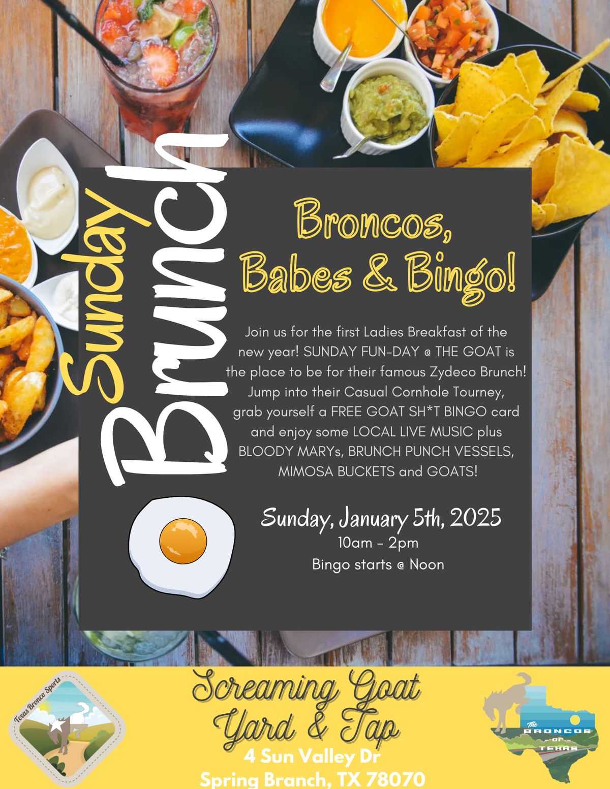 Sunday BRUNCH: Broncos, Babes & Bingo