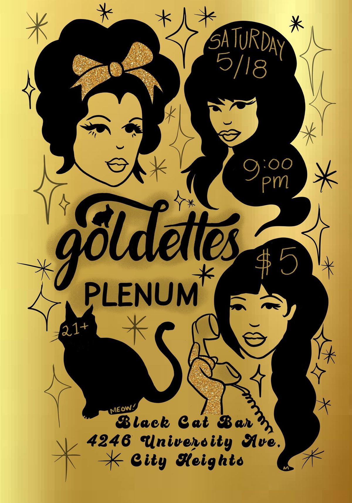 Goldettes and Plenum at Black Cat Bar 