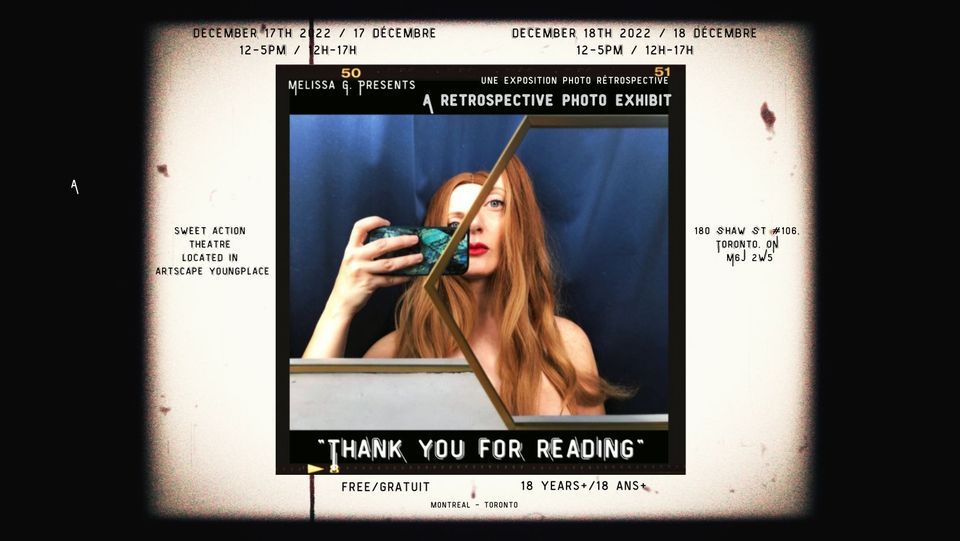 Melissa G. presents, "Thank You for Reading" - a Retrospective Photo Exhibit