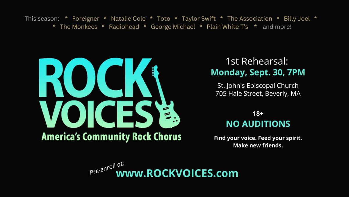 Rock Voices North Shore - 1st Rehearsal of Fall 2024 Season