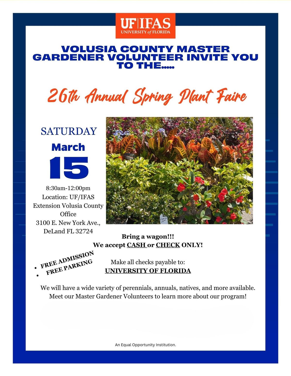 Volusia County Master Gardener 26th Annual Spring Plant Faire 