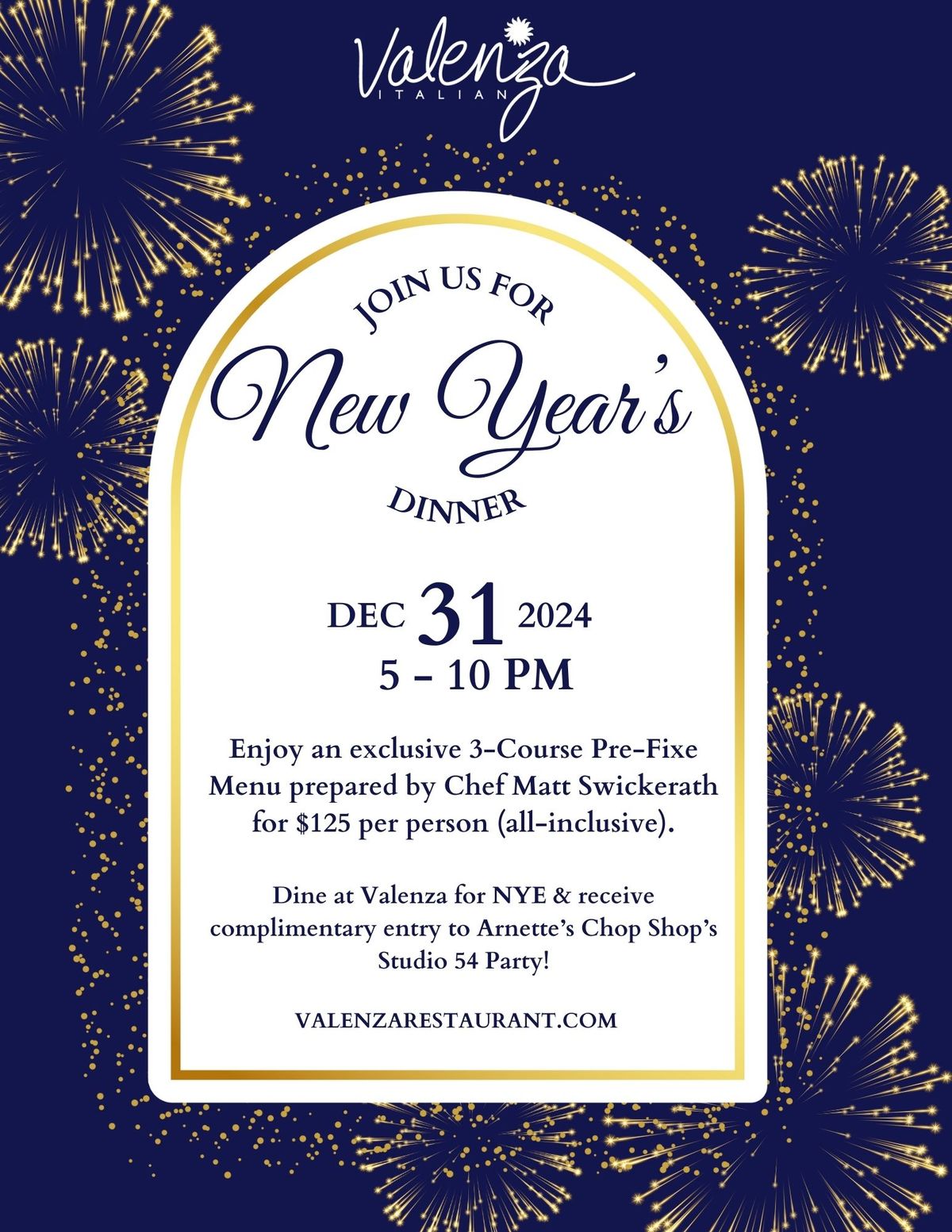 Valenza New Year\u2019s Eve Dinner