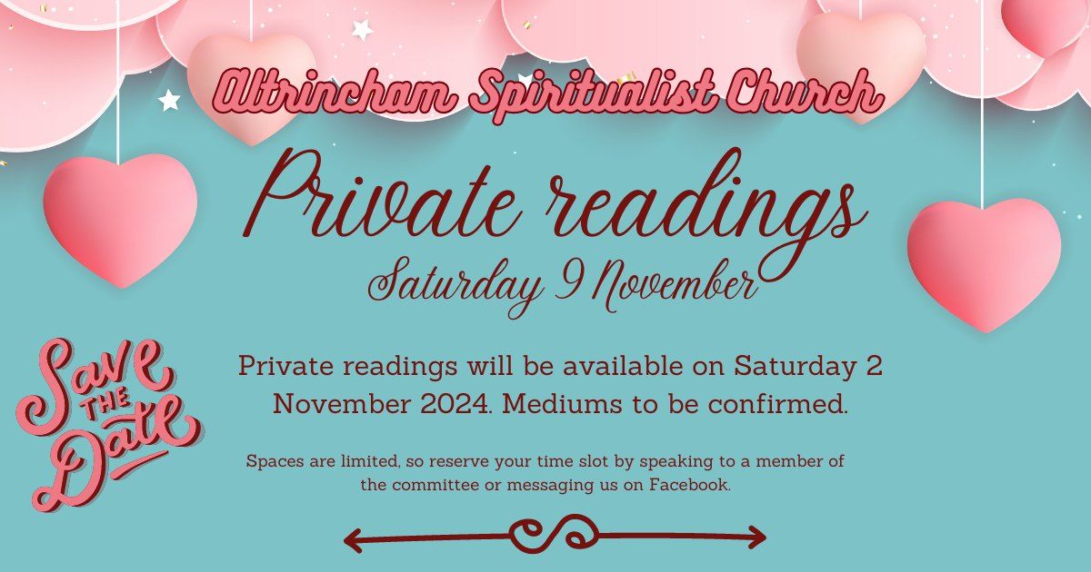 Private readings - mediums to be confirmed