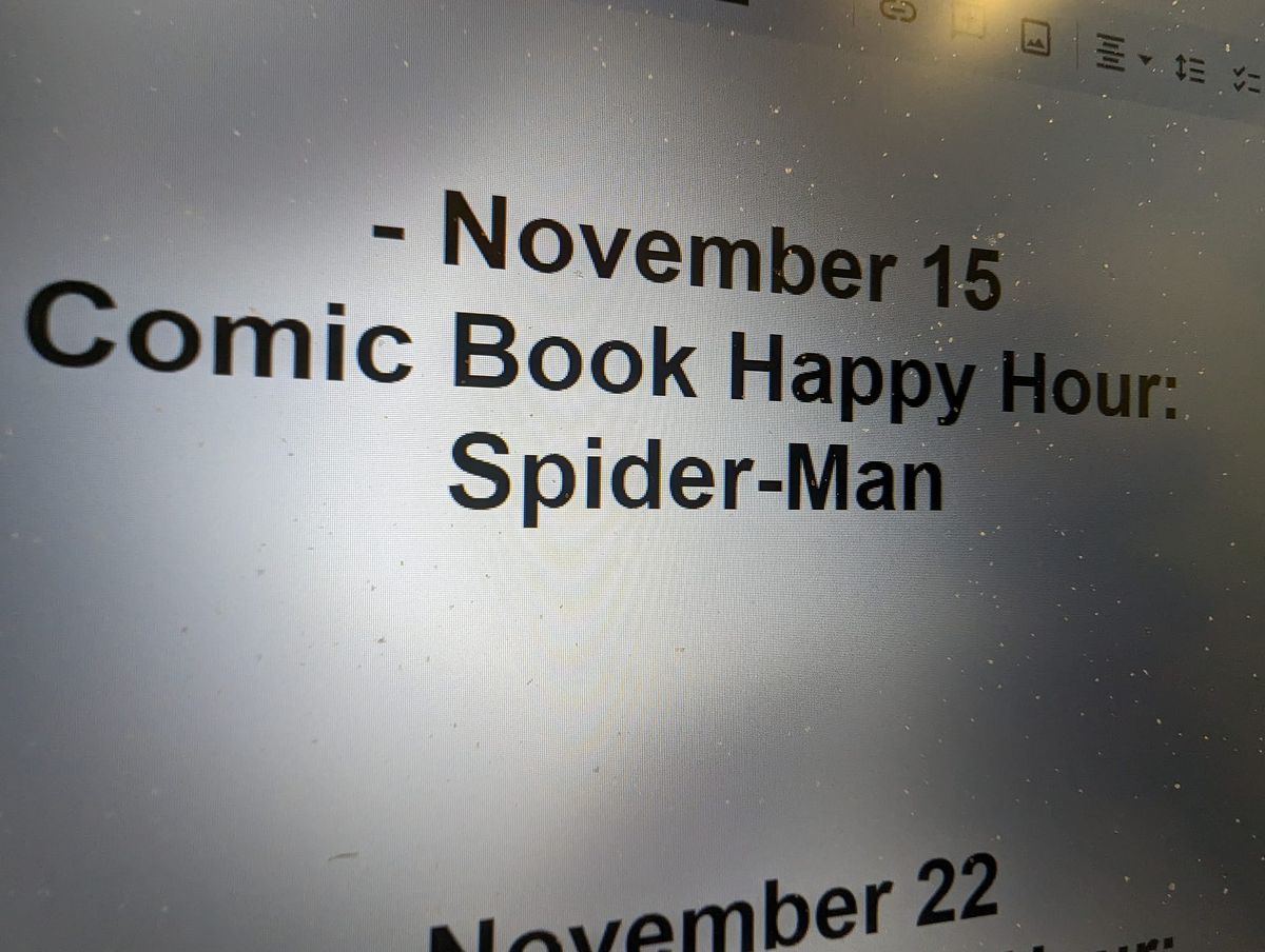 Comic Book Happy Hour. Spiderman