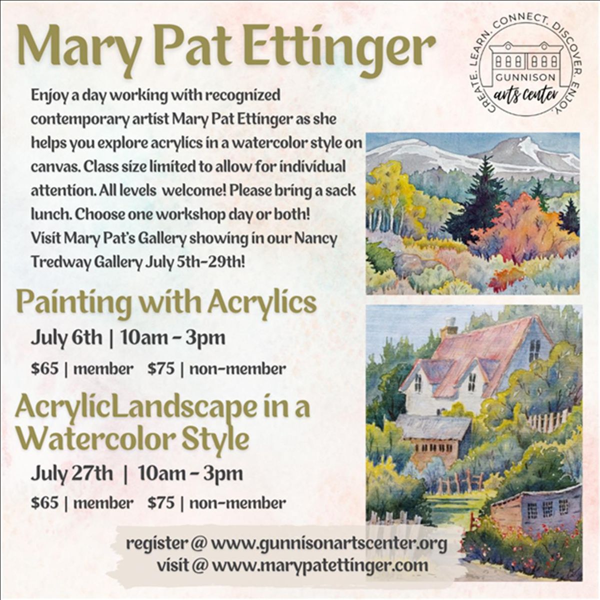 Mary Pat Ettinger's Solo Show and Art Workshops