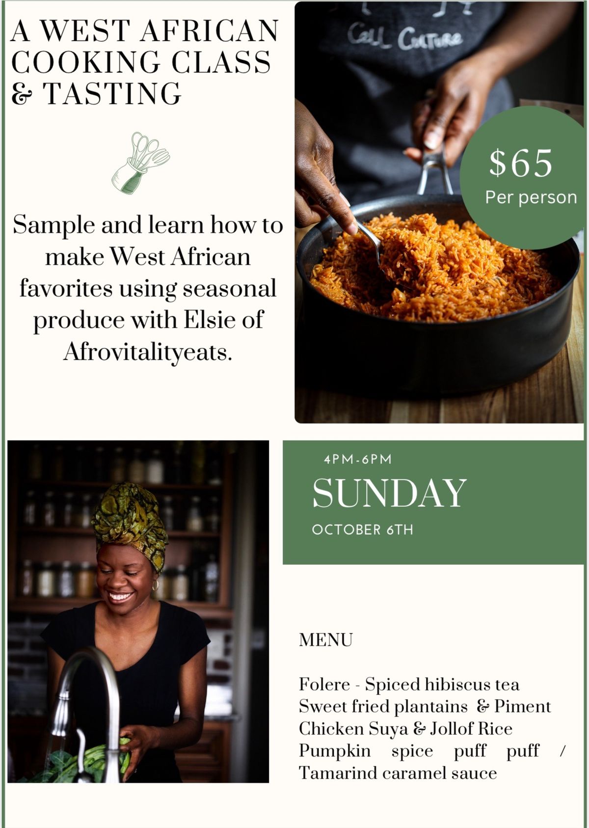 West African Cooking class & Tasting 