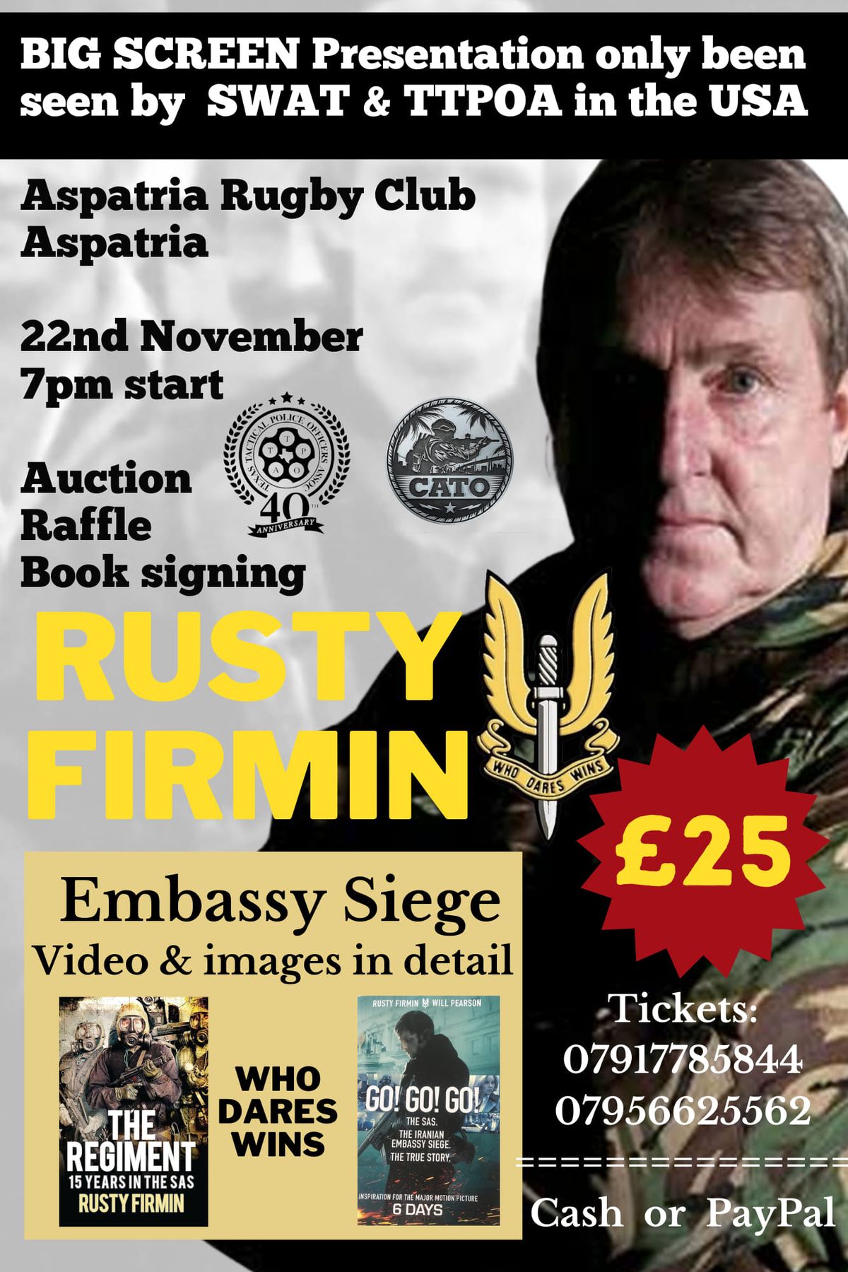 An evening with Rusty Firmin (the most famous hands of the Special Forses)