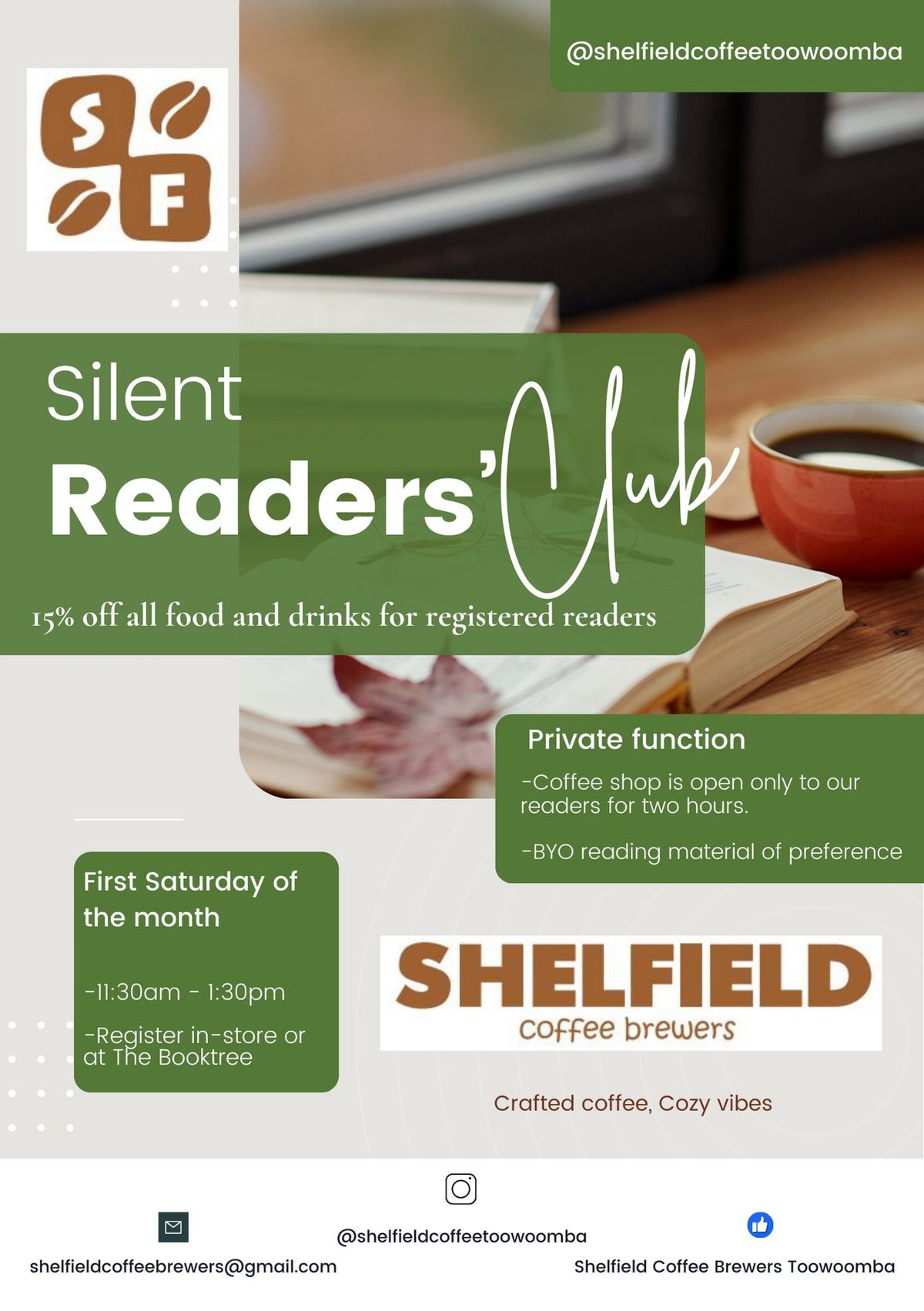 Silent Reader's Club at Shelfield Coffee Brewers