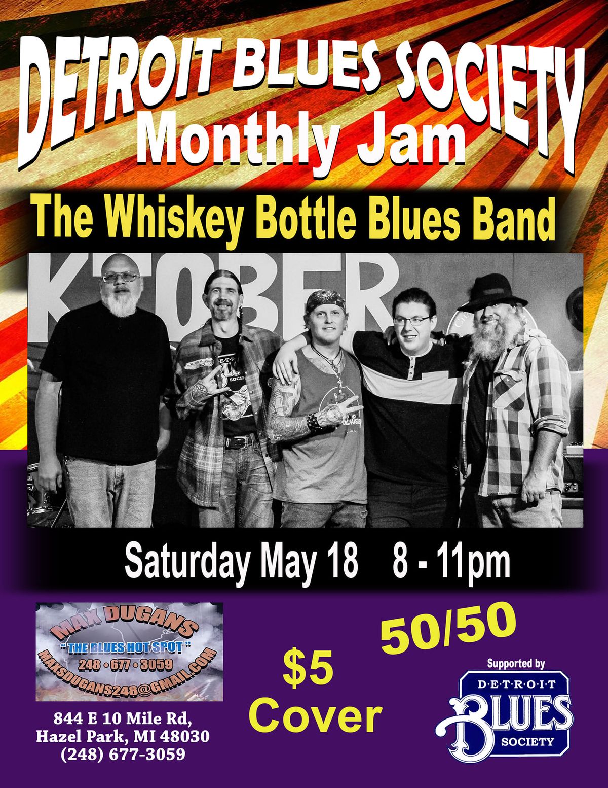 Detroit Blues Society Open Jam wsg The Whiskey Bottle Blues Band