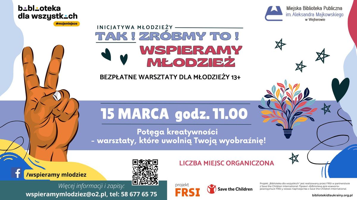 Warsztaty dla m\u0142odzie\u017cy 13+ Pot\u0119ga kreatywno\u015bci - warsztaty, kt\u00f3re uwolni\u0105 Twoj\u0105 wyobra\u017ani\u0119!