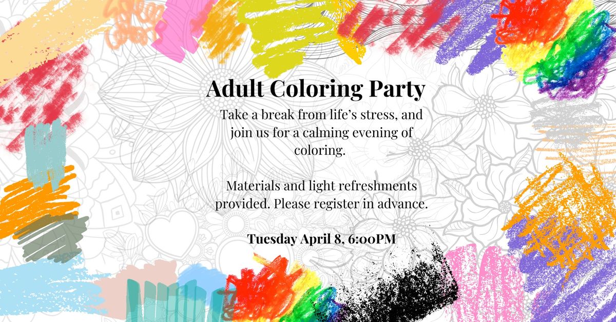 Cozy Craft Night: Adult Coloring Party