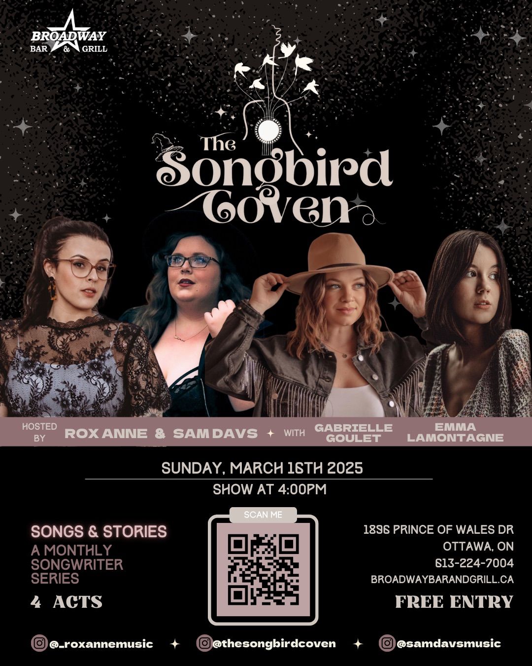 The Songbird Coven: Songs & Stories - Ottawa, ON - March 16th, 2025