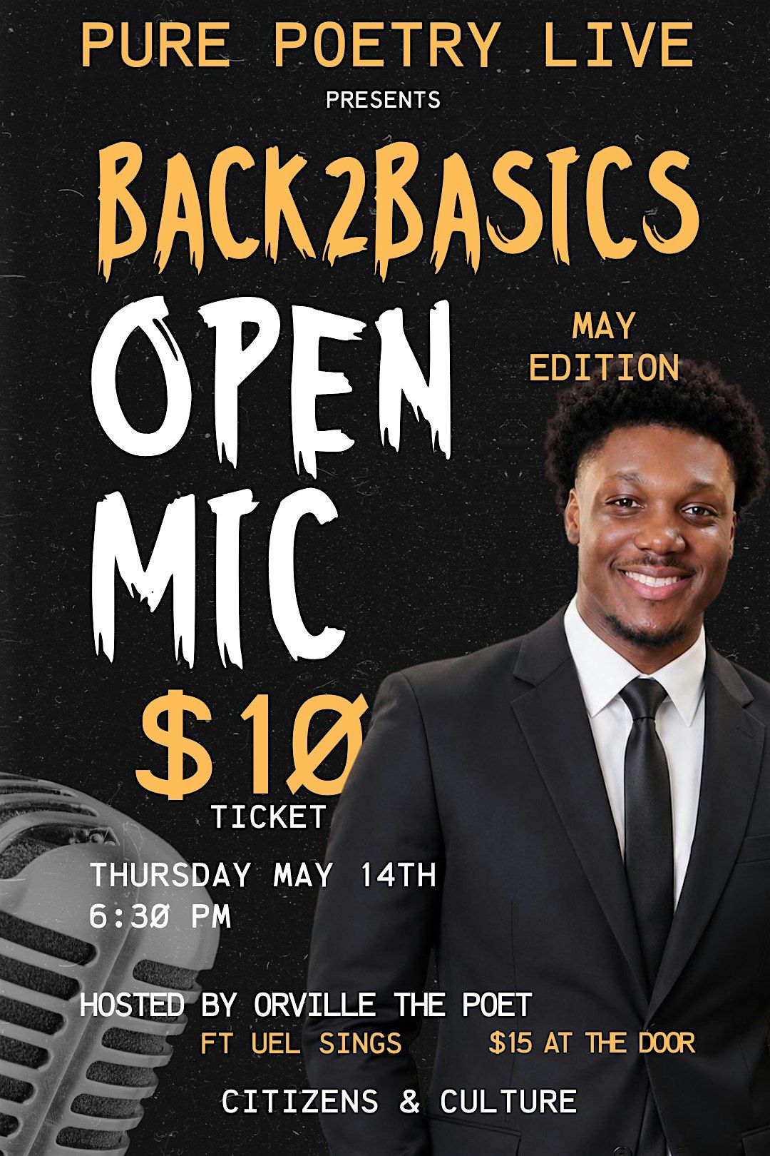Pure Poetry Live presents "Back 2  Basics" Open Mic