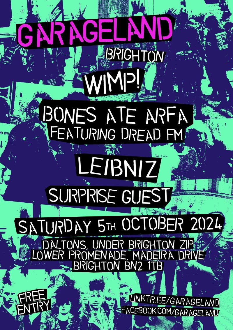 Garageland Brighton - Wimp!, Bones Ate Arfa feat. Dread FM, Leibniz, Surprise Guest