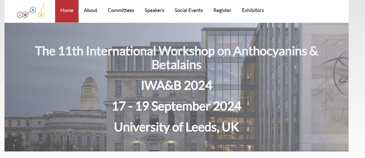 11th International Workshop on Anthocyanins and Betalains (IWA&B 2024)