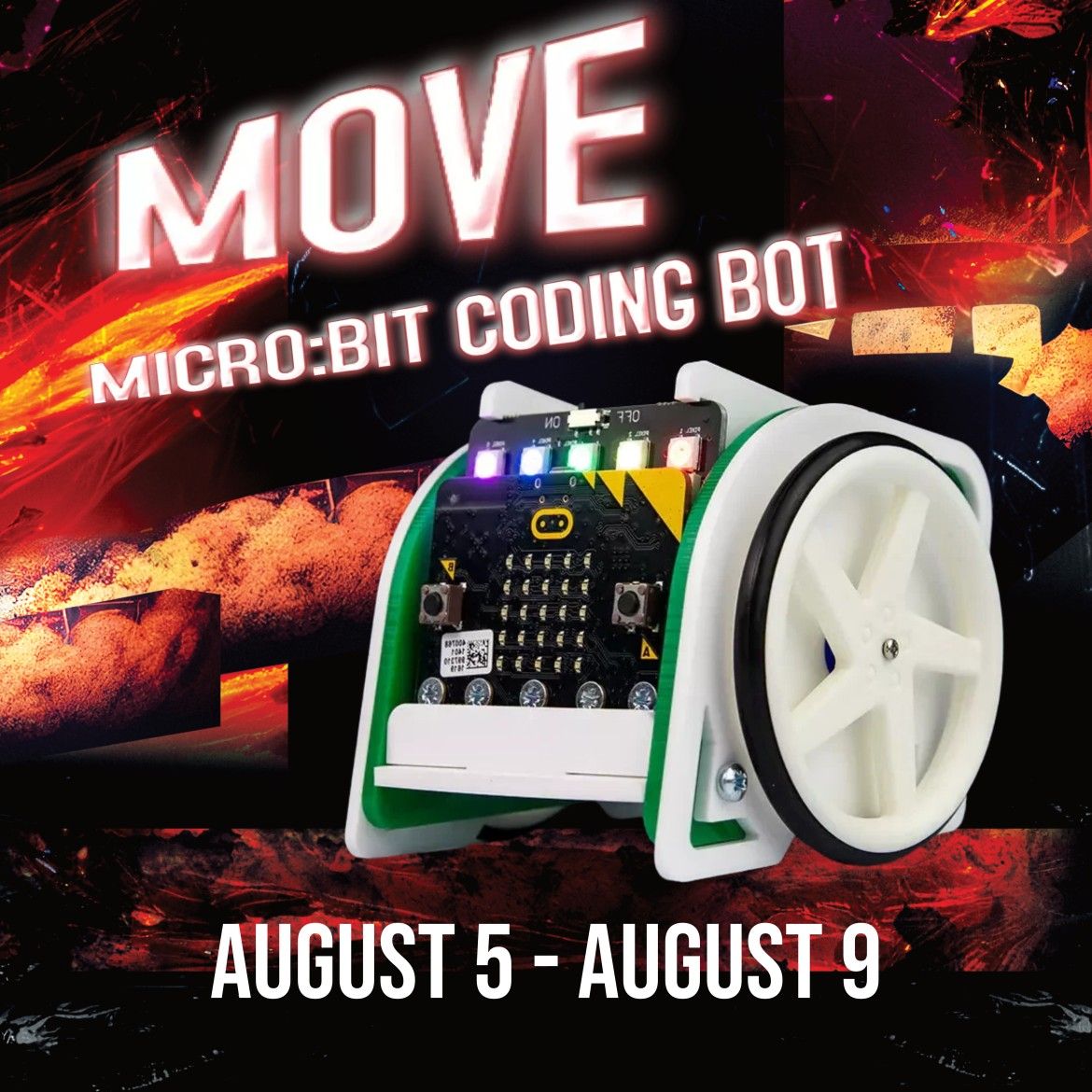 Code4Bots Move Micro:Bit Coding Bot Half-Day Morning Summer Camp