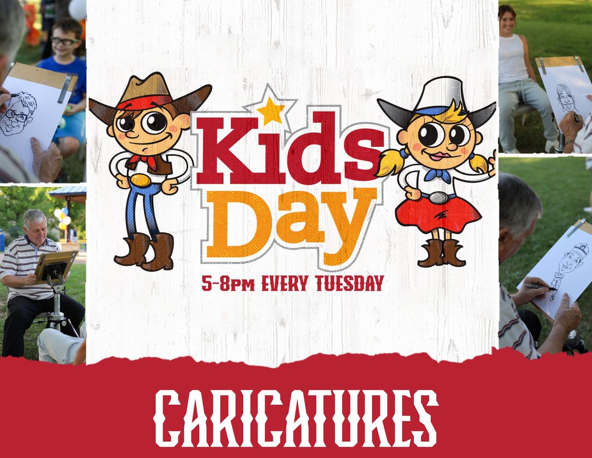 Caricatures on Kids Day at Pizza Ranch!