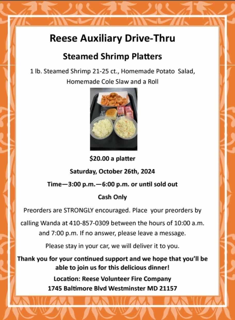 RVFC Auxiliary Steamed Shrimp Platters Drive-Thru