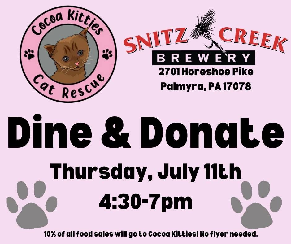 Snitz Creek Brewery- Dine & Donate