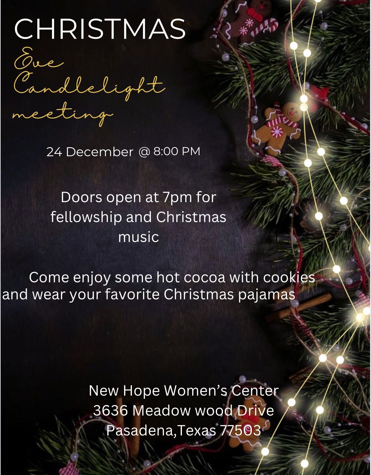 Annual Christmas Eve Candlelight Meeting