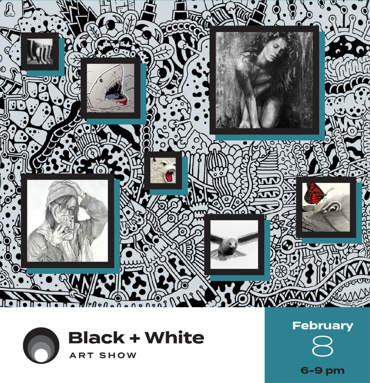 Black & White Art Show by East Dundee Arts Council 