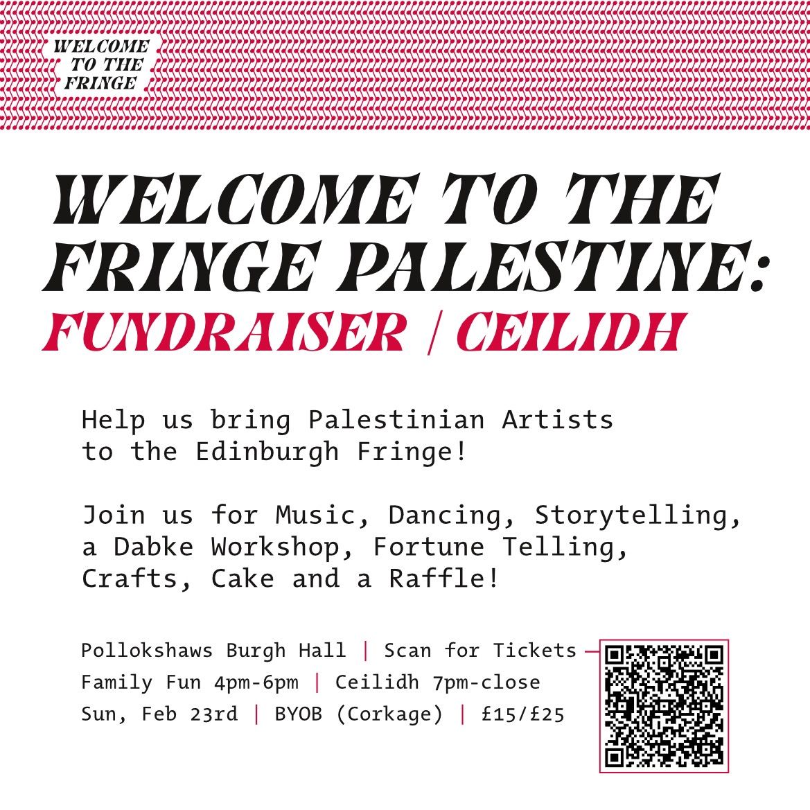 Welcome to the Fringe Palestine: Fundraiser\/Ceilidh