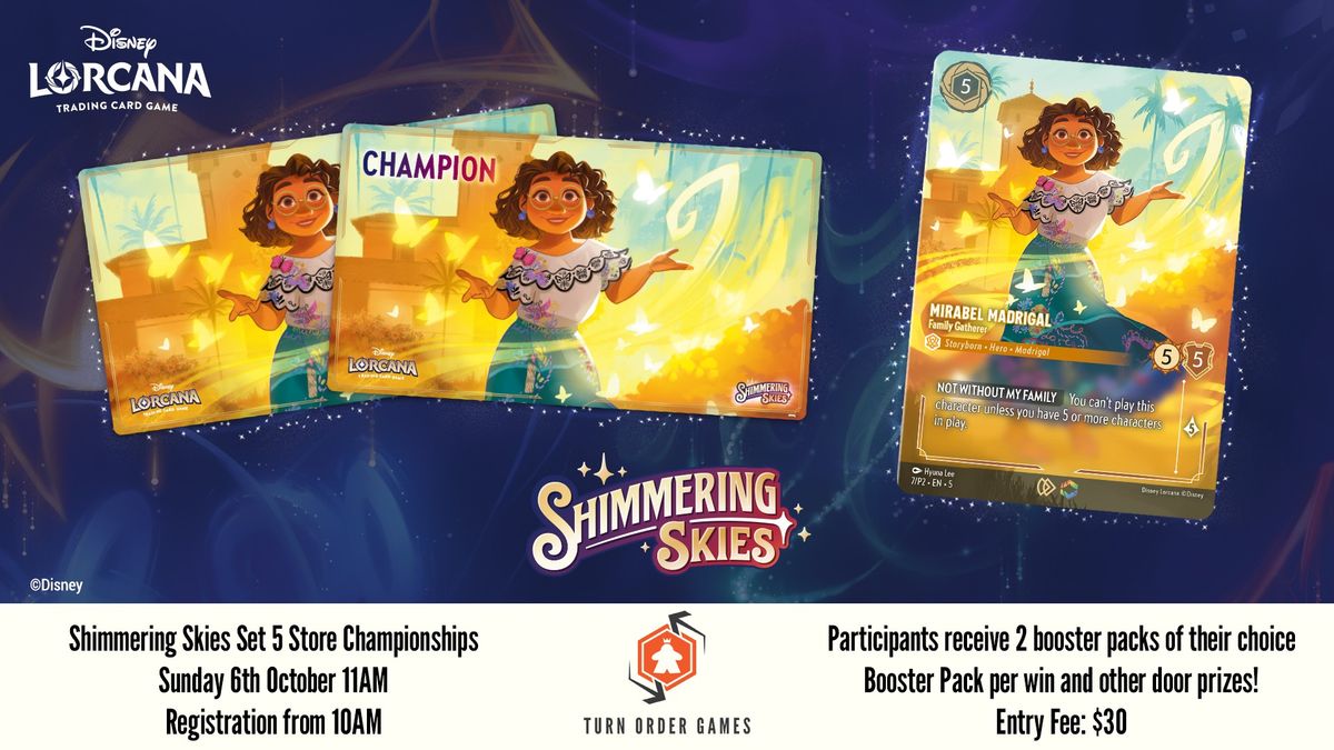 Disney Lorcana Shimmering Skies Set 5 Store Championships at Turn Order Games