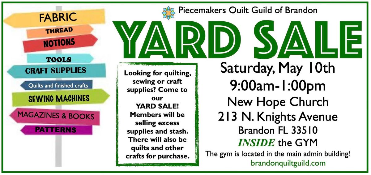 YARD SALE: Piecemakers Quilt Guild of Brandon