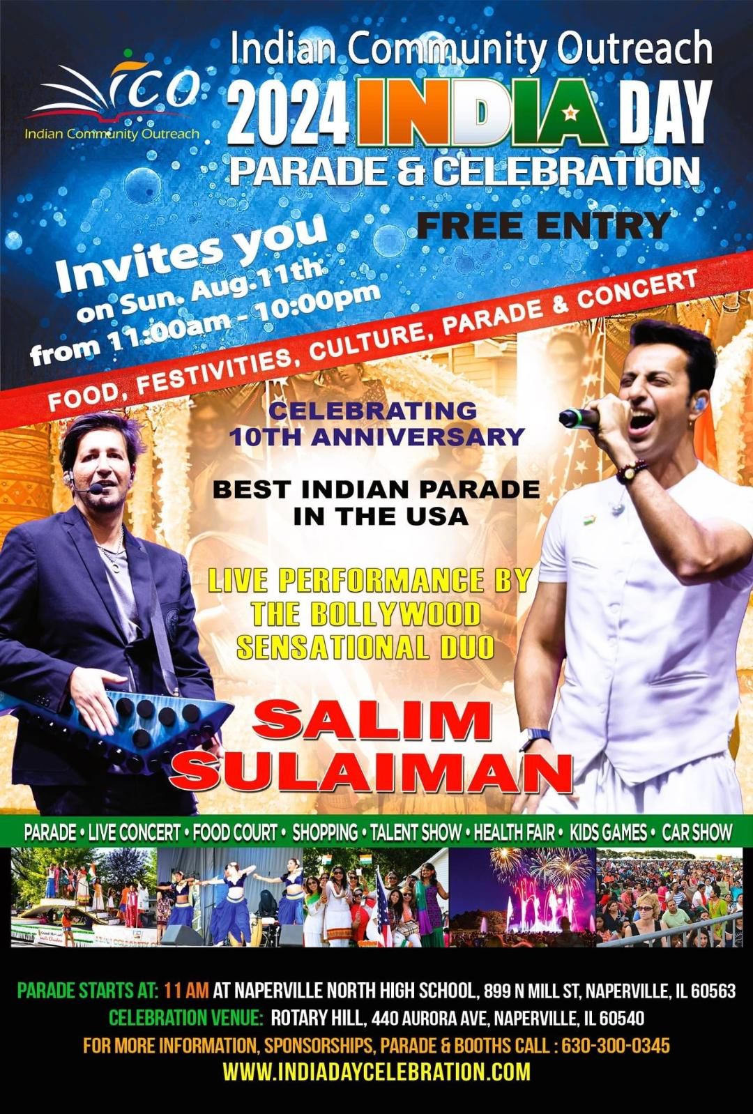 India Day Parade & Salim Sulaiman Concert free entry
