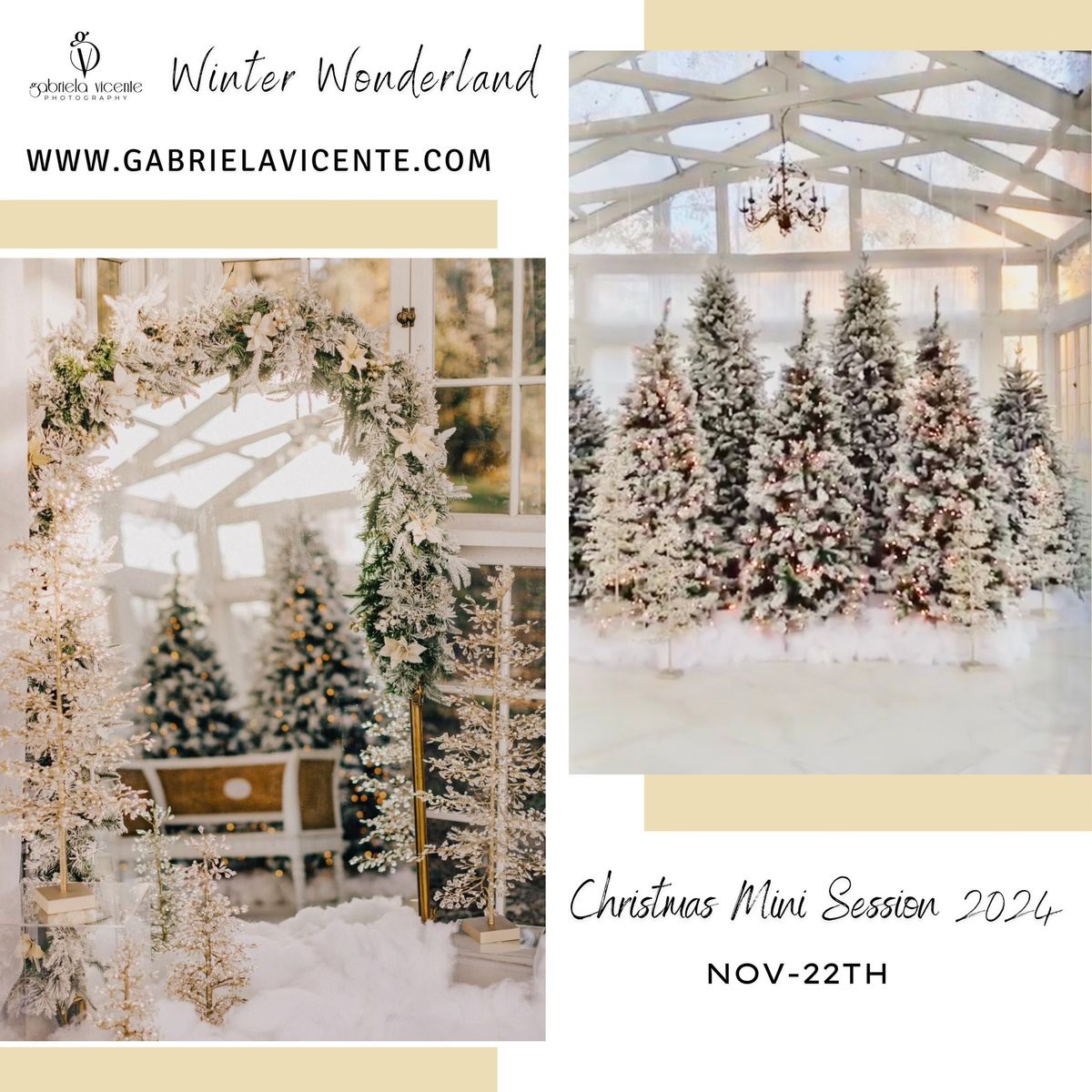 Christmas Mini Session 2024 Winter Wonderland at The Glasshouse