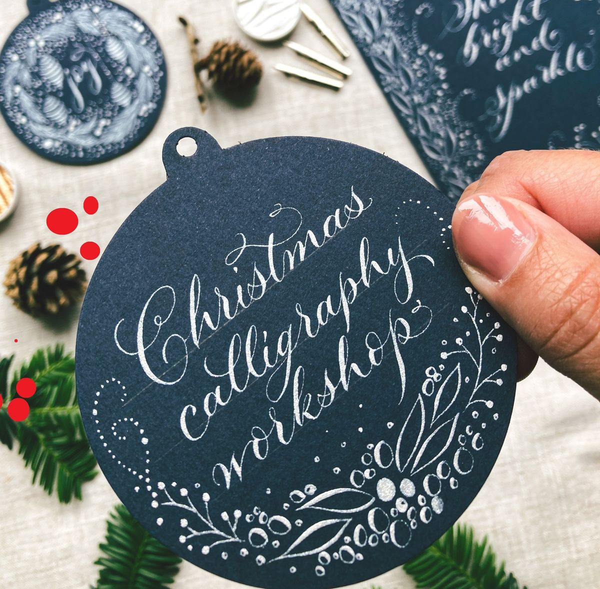 'Gorgeously Swirly Calligraphy' at Christmas with Claire from by Moon and Tide  AM or PM  