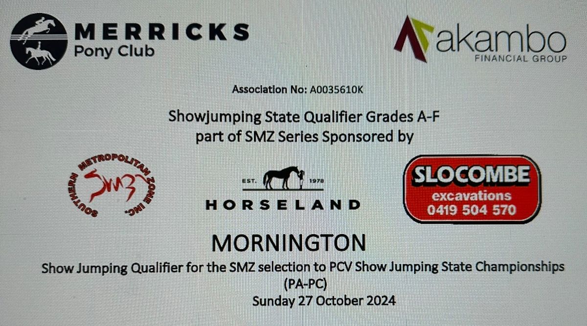 Merricks Pony Club Showjumping State Qualifier Grades A-F