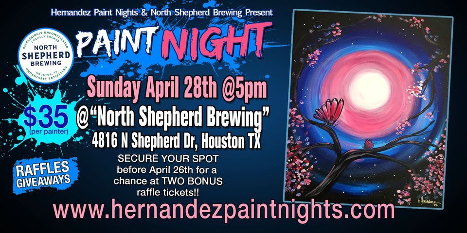 "Butterflies and Moonbeams" Paint party @North Shepherd Brewing