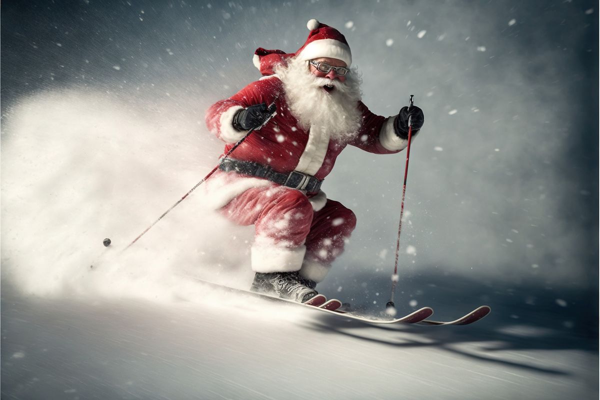 Skiing with Santa!