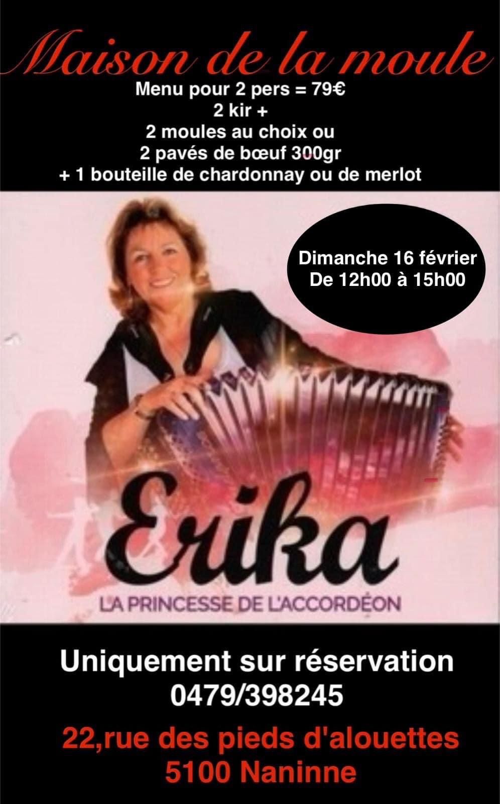 D\u00eener dansant a la Maison de la moule avec Erika la princesse de l\u2019accord\u00e9on Sp\u00e9ciale St Valentin 